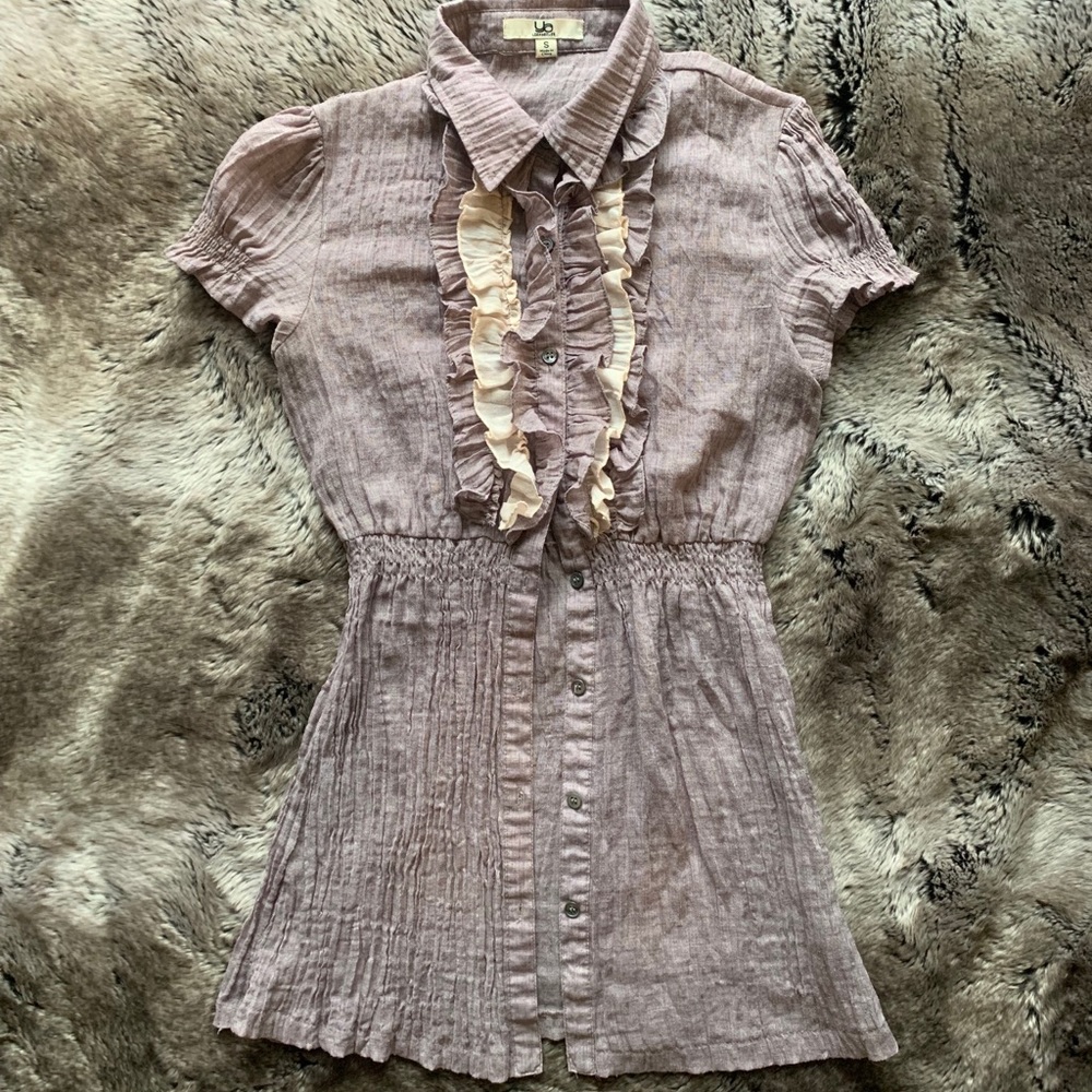 ModCloth lavender ruffle top/ tunic by Ya